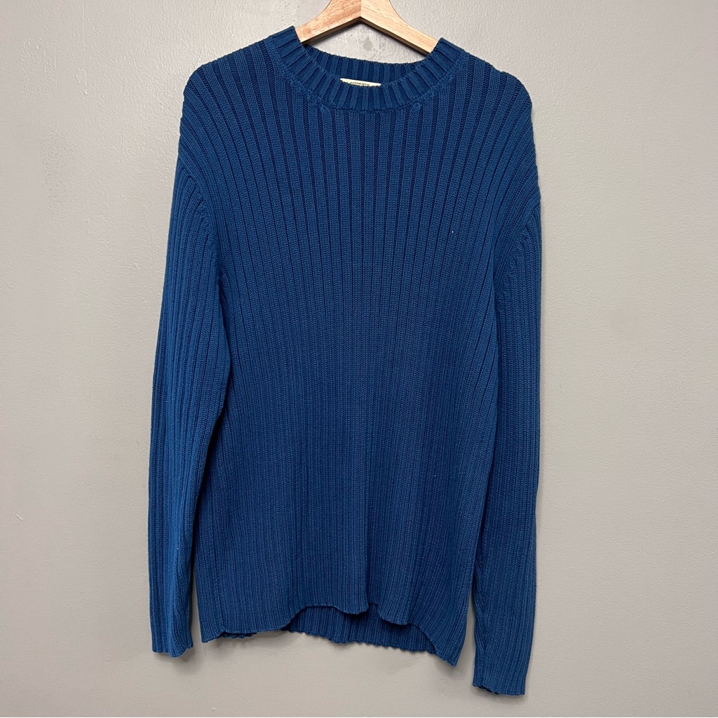 Vtg St. John’s Bay Men’s Peacock Blue Cable Sweater Size Large